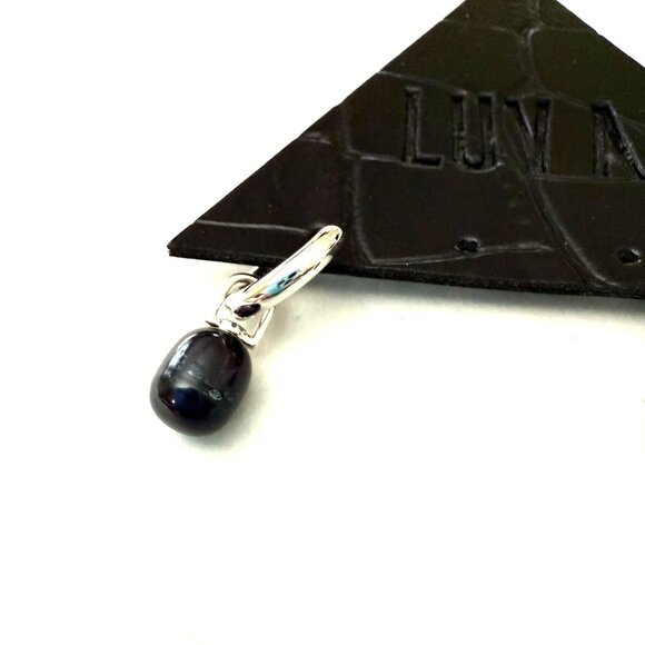 NOC Luv AJ Blue Pearl Amalfi Huggies Earrings Silver 2 in 1 Freshwater Pearl - Picture 14 of 15